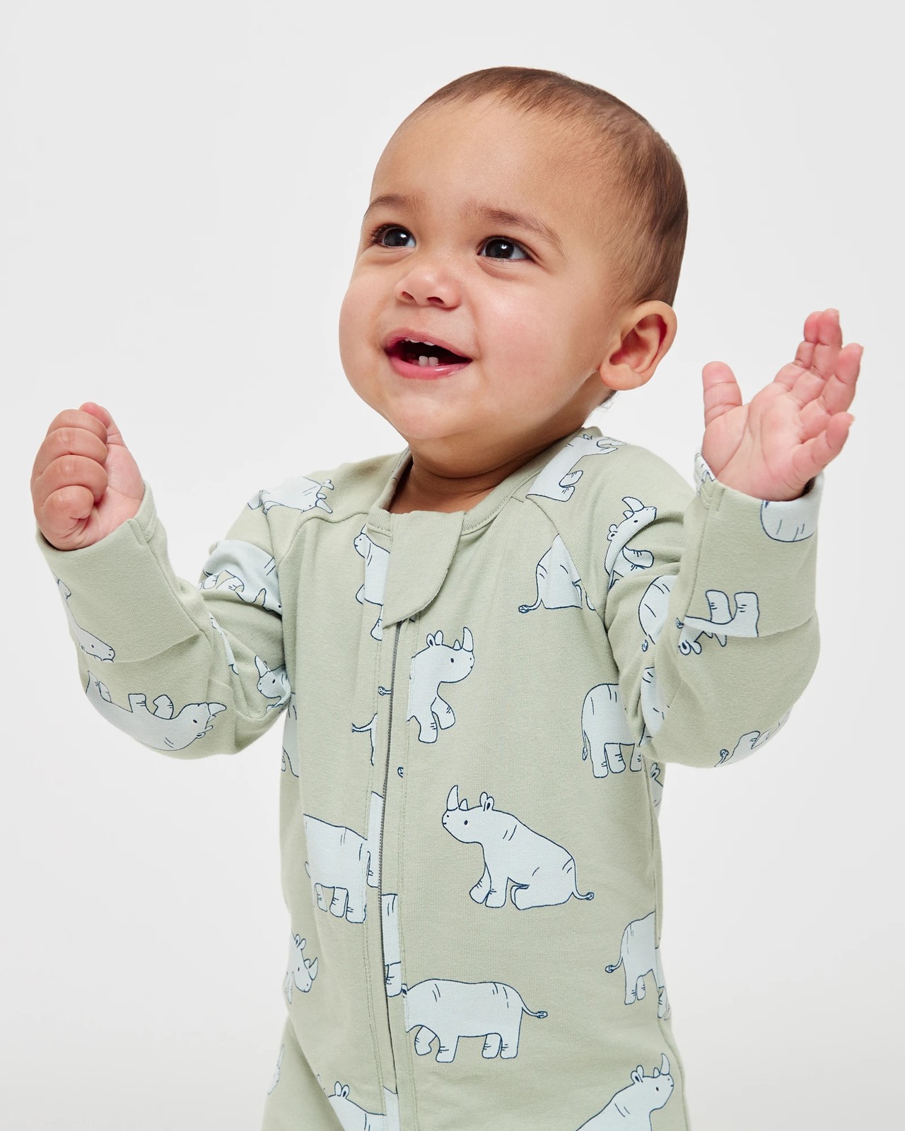 Baby Organic Cotton Print Zip Coverall 3 of 6
