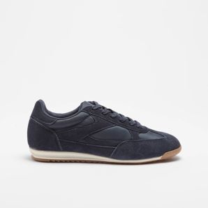 Mens Genuine Suede and Nylon Retro Sneaker