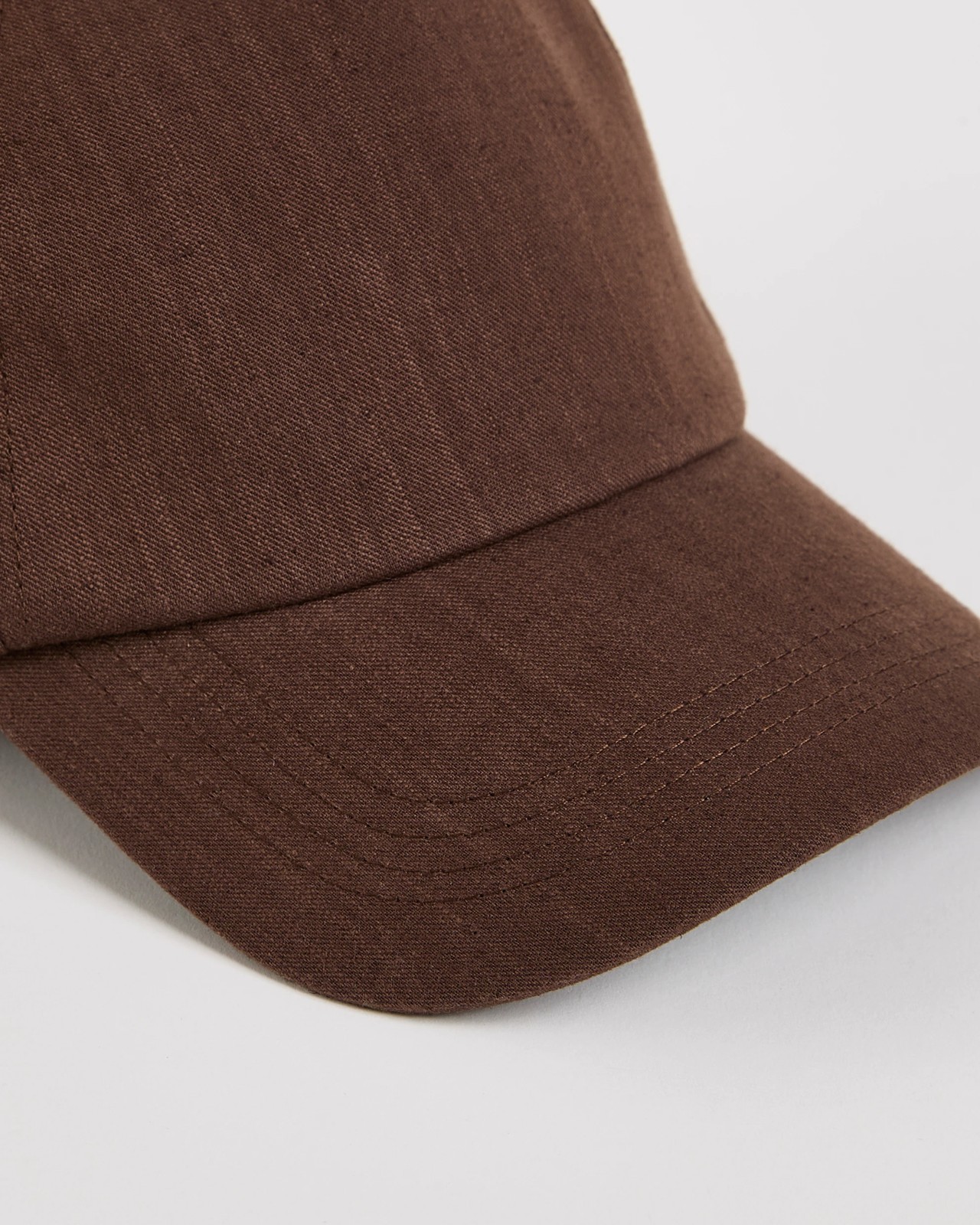 Cotton Linen Blend Cap - Chocolate 2 of 3
