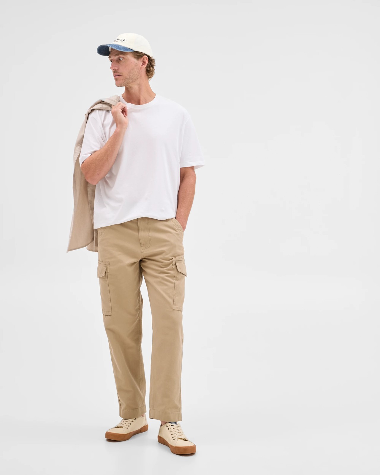 Australian Cotton Regular Fit Cargo Pants - Tan 2 of 5