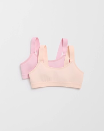 Maxx Big Girls 2 Pack Micro Performance Active Crop Tops