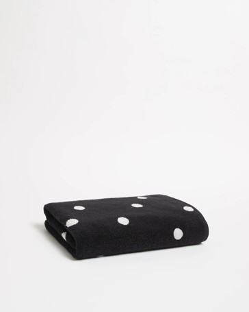 Senna Australian Cotton Polka Dot Bath Towel - Black Beauty