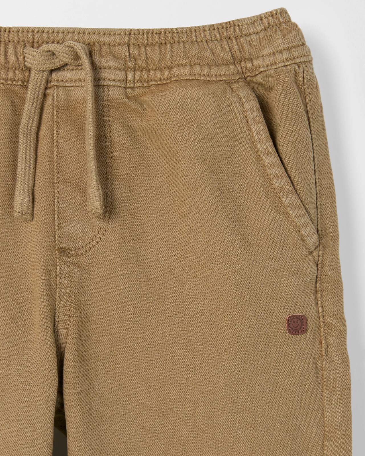 Elastic Waistband Loose Fit Denim Jeans - Brown 2 of 2