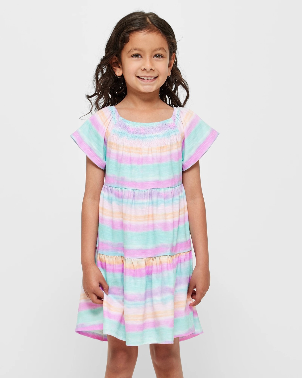 Flutter Sleeve Dress Multi Target Australia