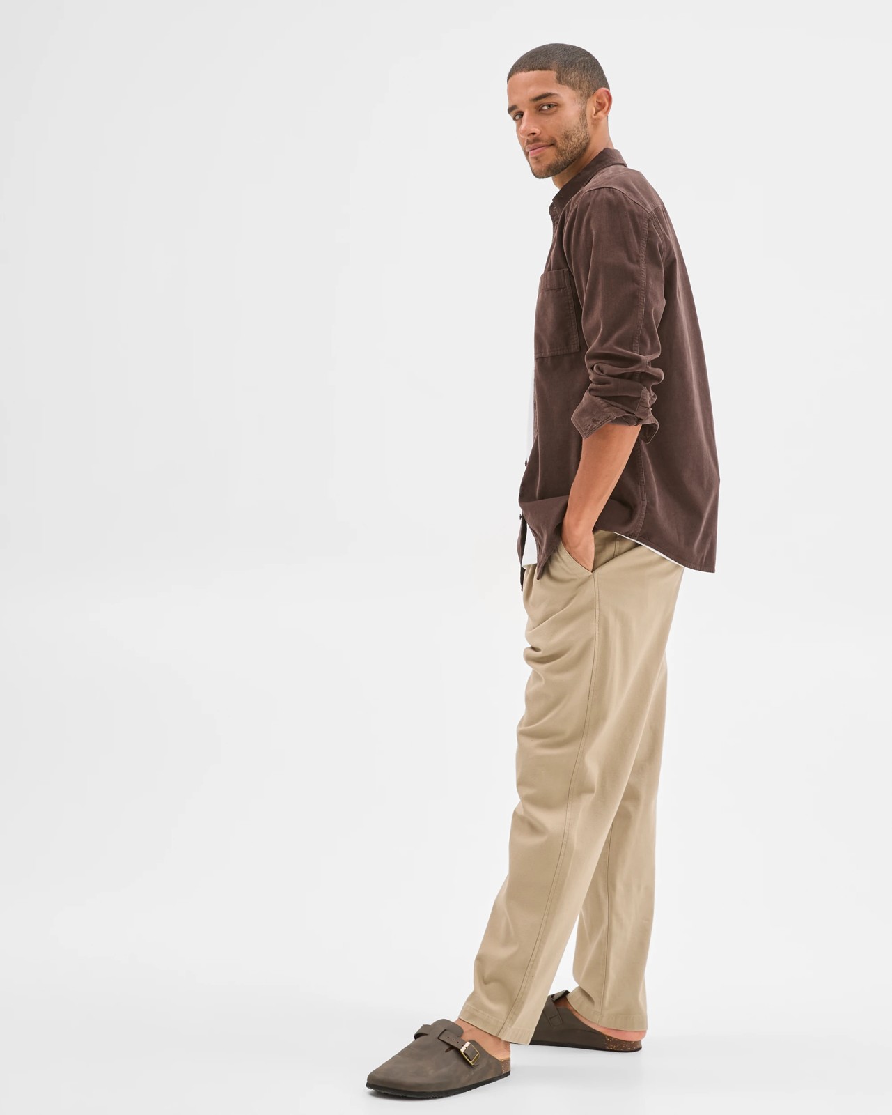 Australian Cotton Corduroy Shirt - Chocolate 3 of 6