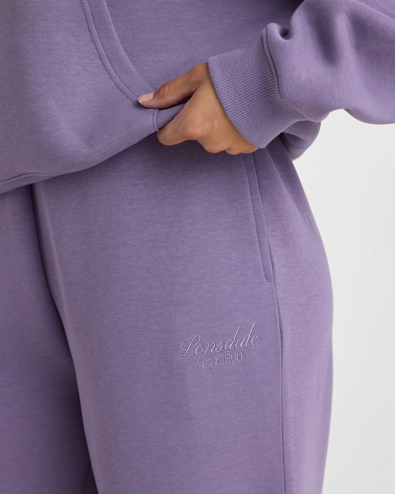 Lonsdale London Clean Barrel Leg Pants - Dusty Iris 3 of 5