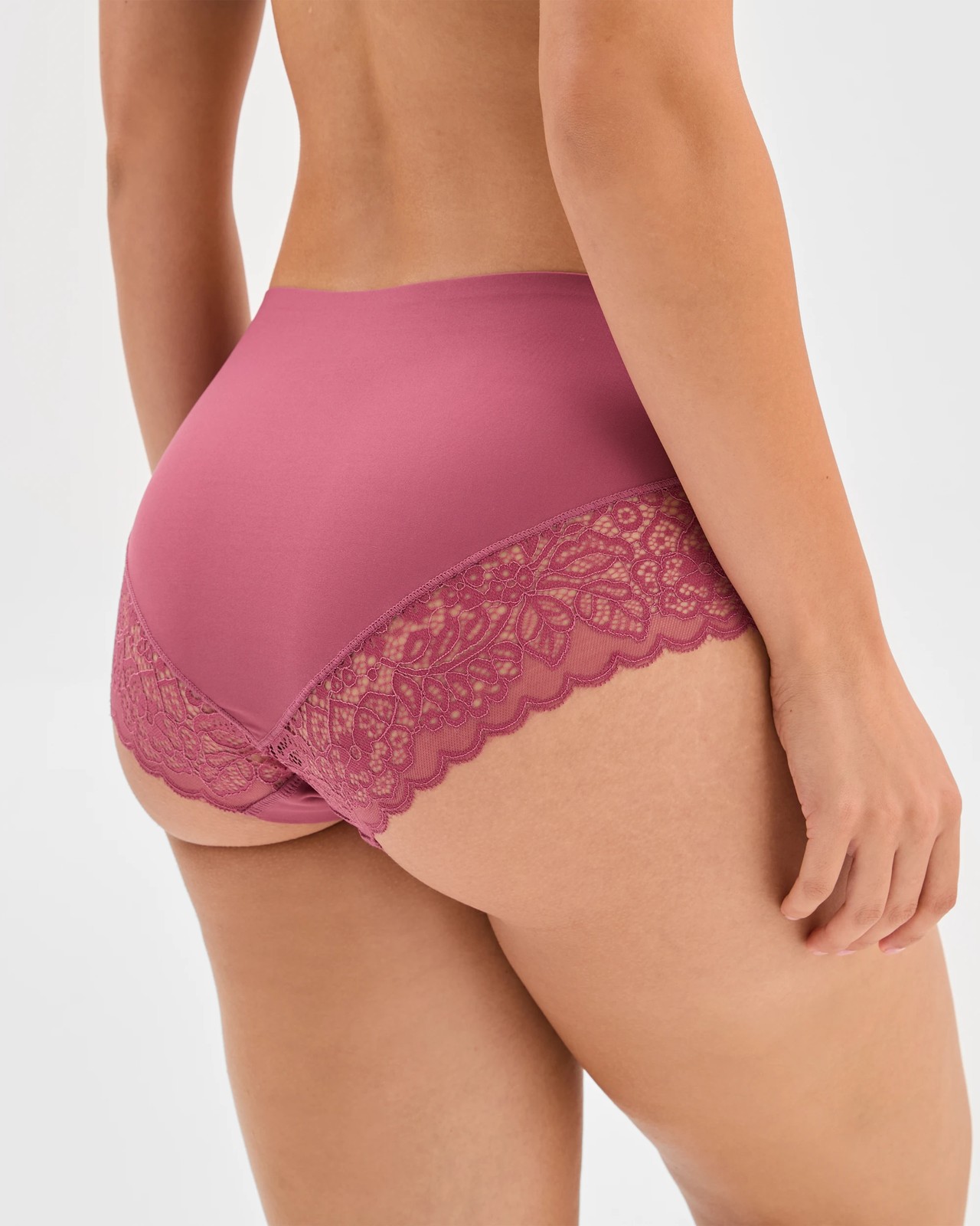 Womens Luna Smooth Touch Lace Bonded Waist Midi Briefs 2 Pack 4 of 4