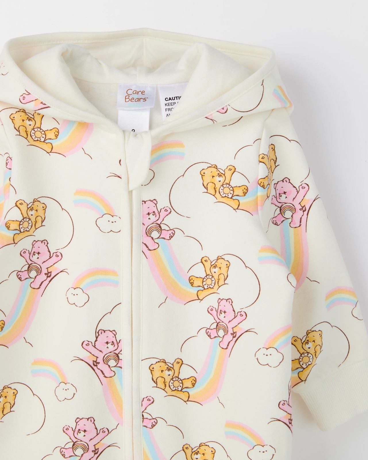 Care Bears Australian Cotton Baby Hooded Fleece Coverall 2 of 2