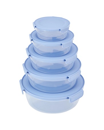 Anko Set of 5 Round Food Storage Containers - Blue