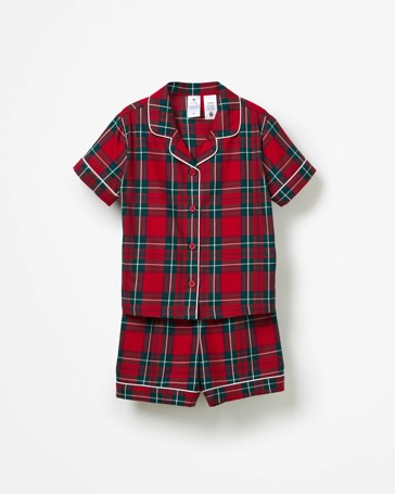 Family Matching Christmas Check Australian Cotton Younger Kids Pyjama Set