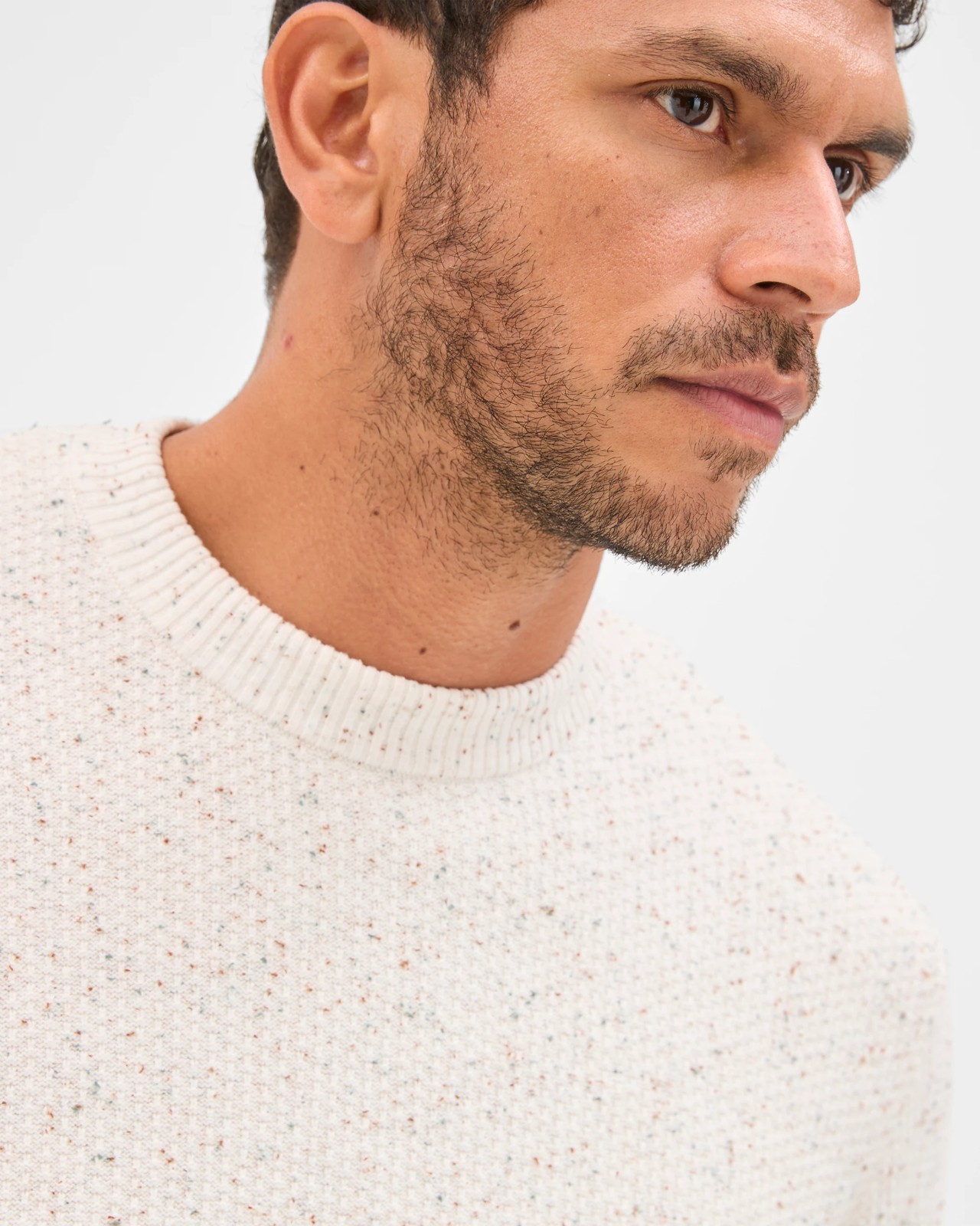 Australian Cotton Lightweight Tuck Knit Sweater - Oat 5 of 6