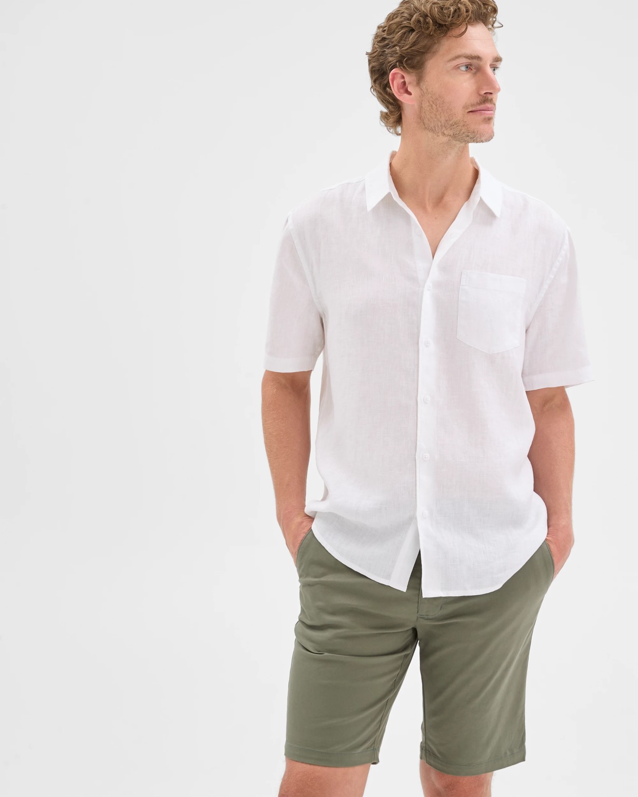 Australian Cotton Slim Chino Shorts - Mulled Basil 3 of 6