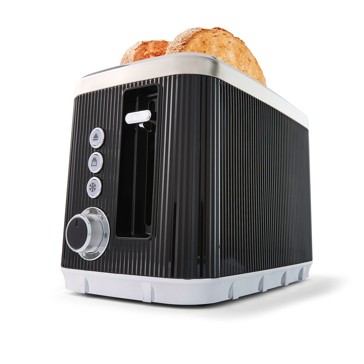 Anko 2 Slice Ribbed Toaster - Black