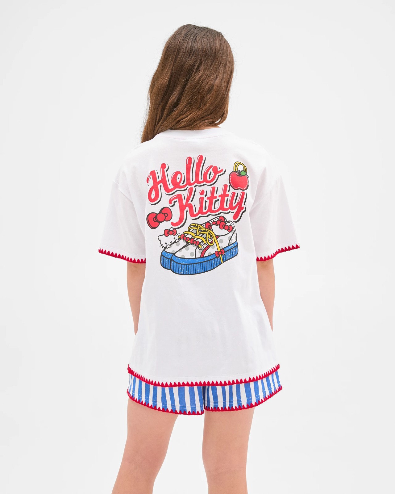 Hello Kitty Australian Cotton Blanket Stitch Detail T-Shirt 4 of 5