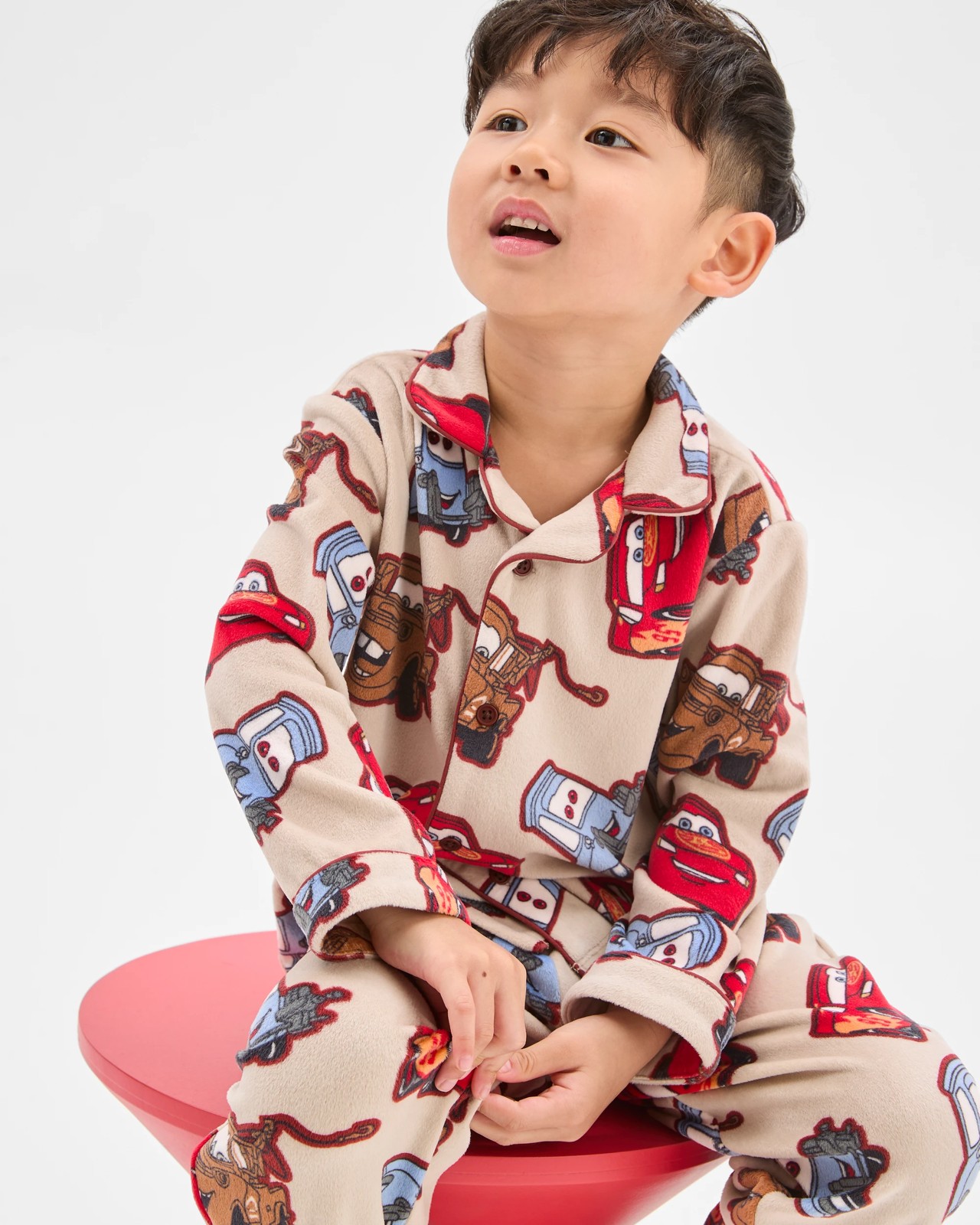 Disney Cars Younger Boys Button Through Fleece Pyjama Set 3 of 5