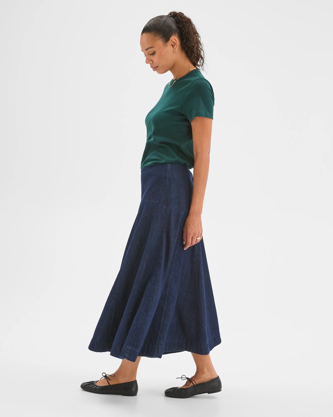 Panelled Denim Maxi Skirt 2 of 5