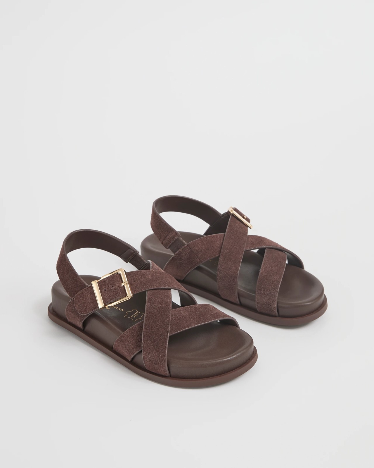 Genuine Suede Leather Strap Sandals - Danny - Chocolate Suede 2 of 3