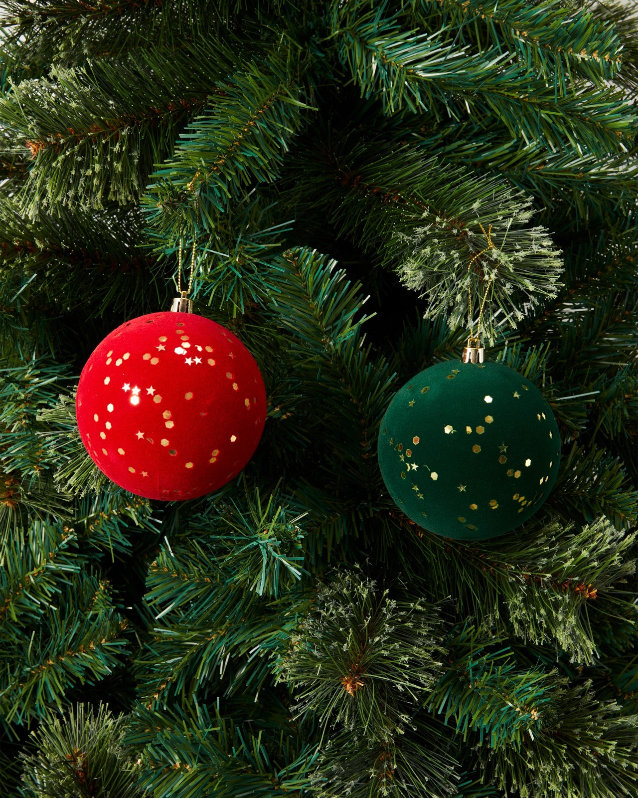 Anko 9 Pack 10cm Traditional Flocked Baubles 5 of 5