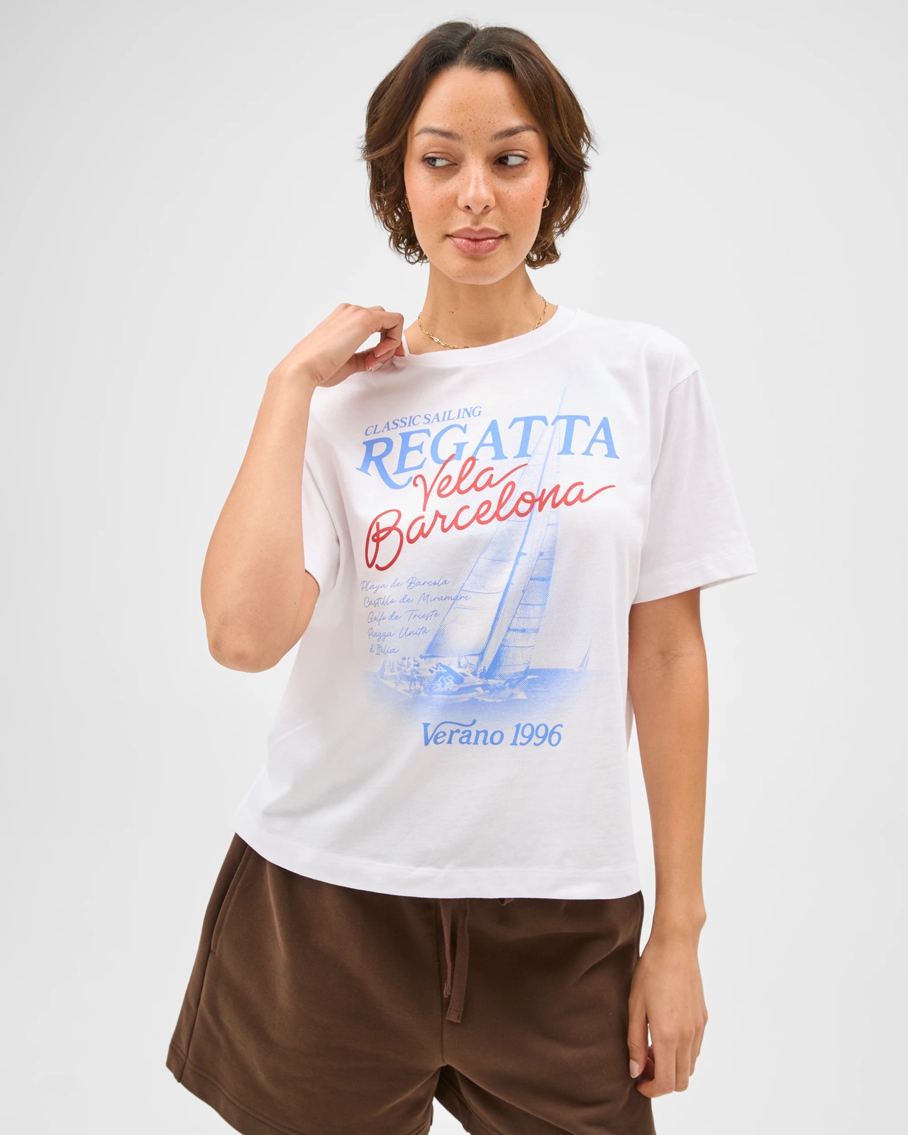 Australian Cotton Boxy Print T-Shirt - White Regatta 5 of 5