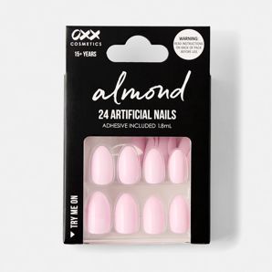 OXX Cosmetics 24 Pack Artificial Nails with Adhesive, Almond Shape - Fuchsia Pink Flowers And 3D Bubbles thumbnail 2