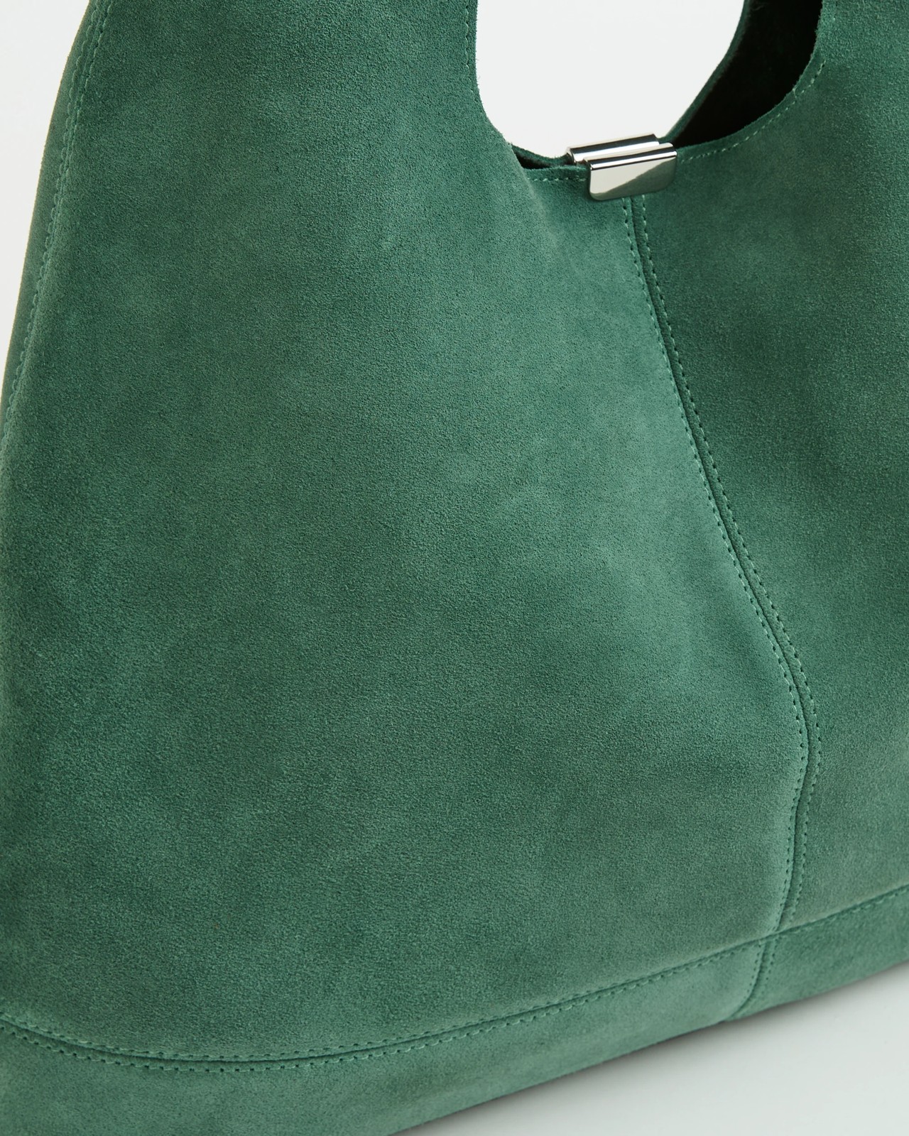 Premium Suede Leather Slouch Shoulder Bag - Light Teal 2 of 2