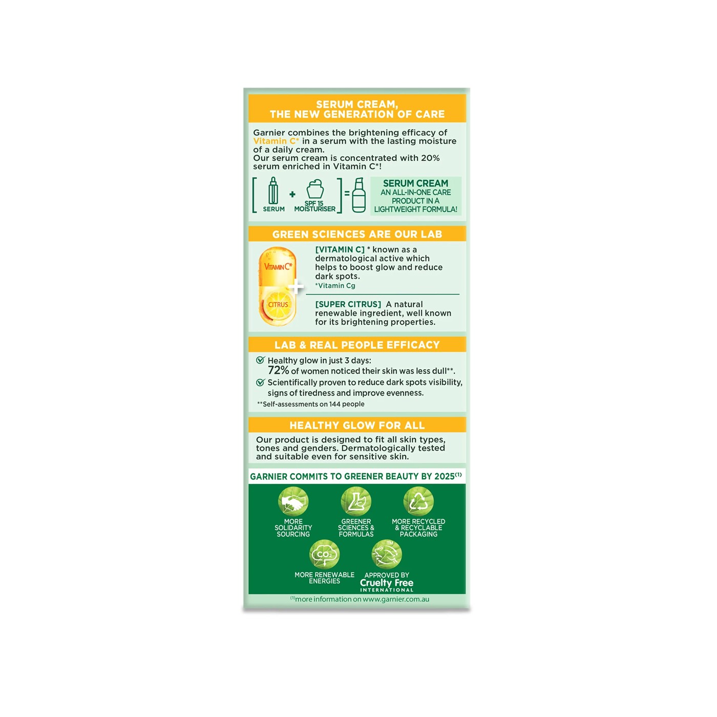 Garnier SkinActive 2 in 1 Brightening Serum Cream 50ml - Vitamin C 2 of 5