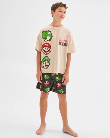 Super Mario Australian Cotton Jersey Older Boys Pyjama Set