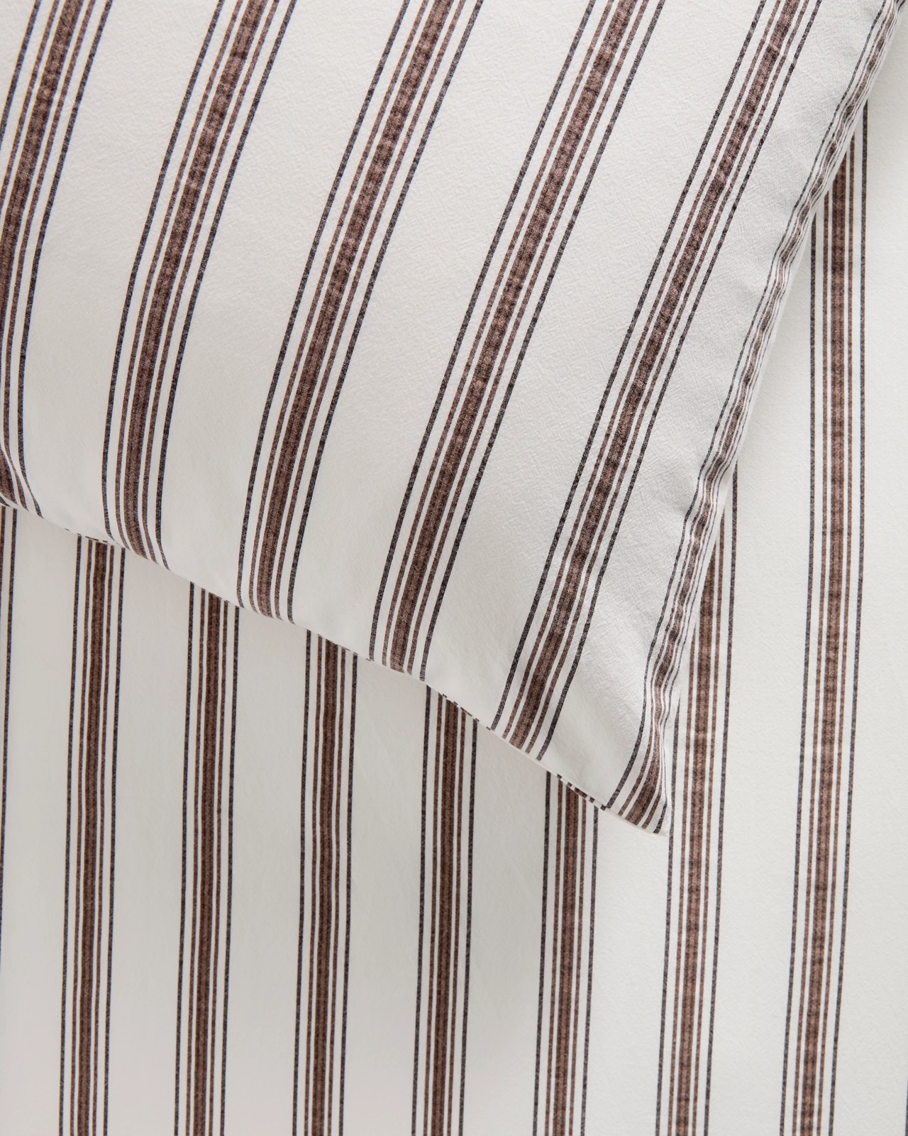 Arlo Stonewash Cotton Stripe Standard Pillowcases 2 Pack - Tiramisu 3 of 3