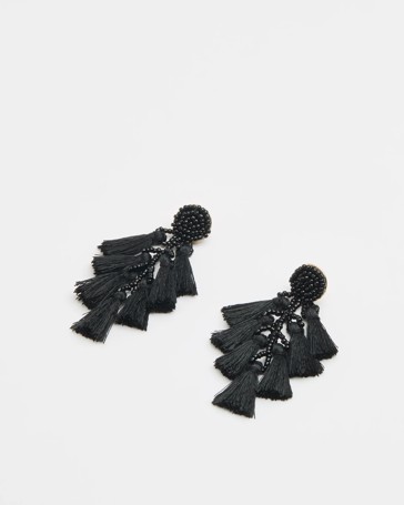 Beaded Tassle Drop Earrings