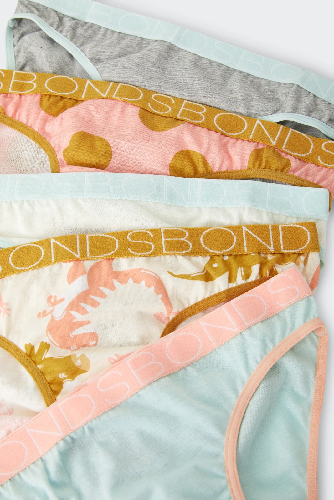 Bonds 5 Pack Girls Bikini Briefs - Sleepy Dinosaur 3 of 4