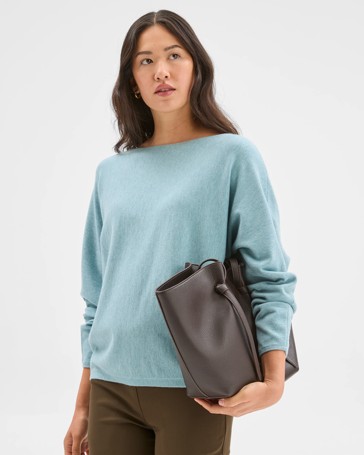 Preview Dolman Sleeve Boat Neck Knit Sweater