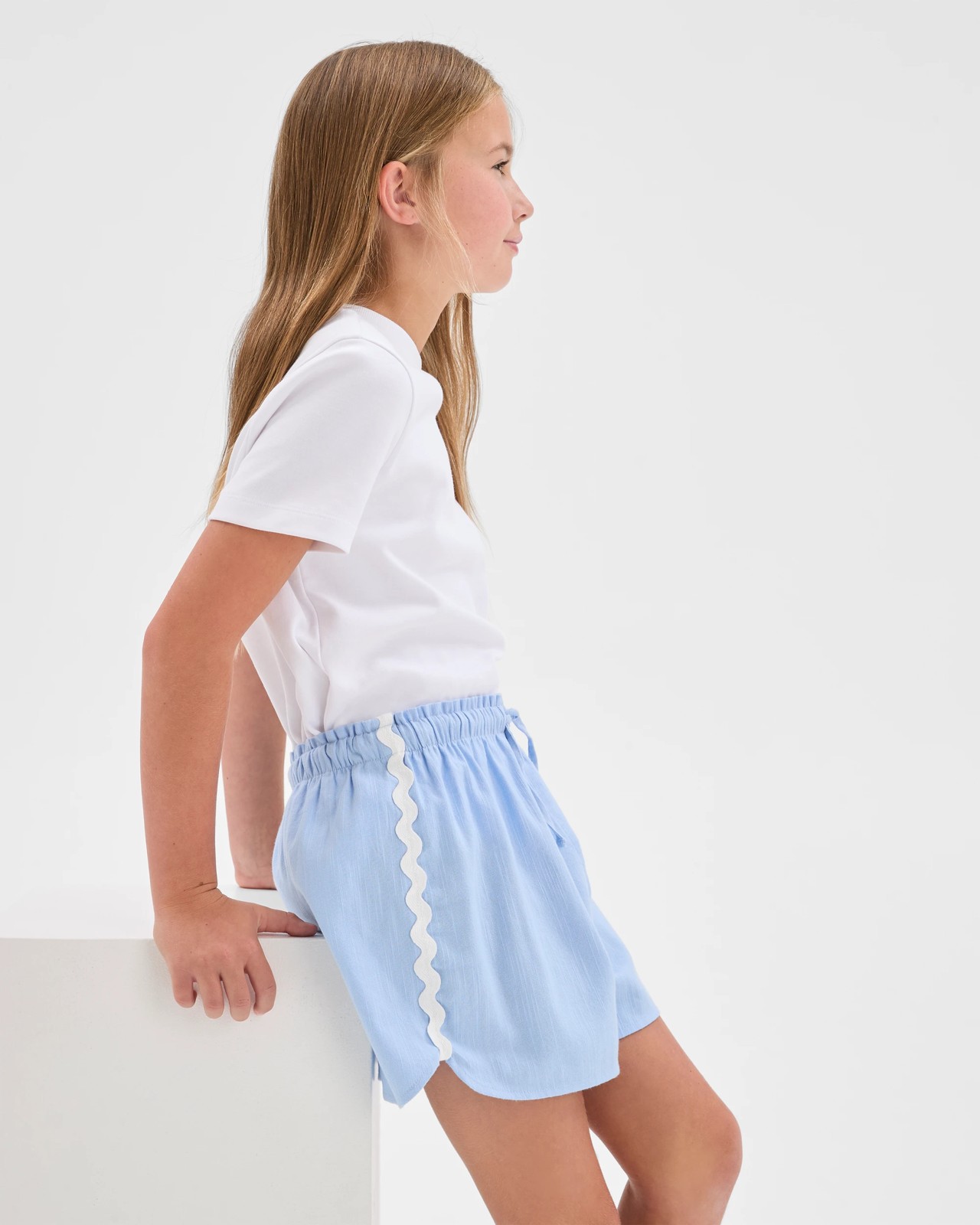 Side Stripe Shorts - Blue + Cream 3 of 6