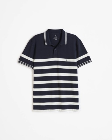 Australian Cotton Engineered Stripe Polo Top