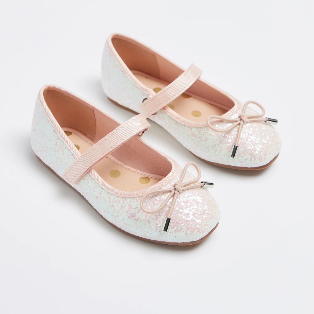 Kids Glitter Bow Ballet Flats Ivory Target Australia