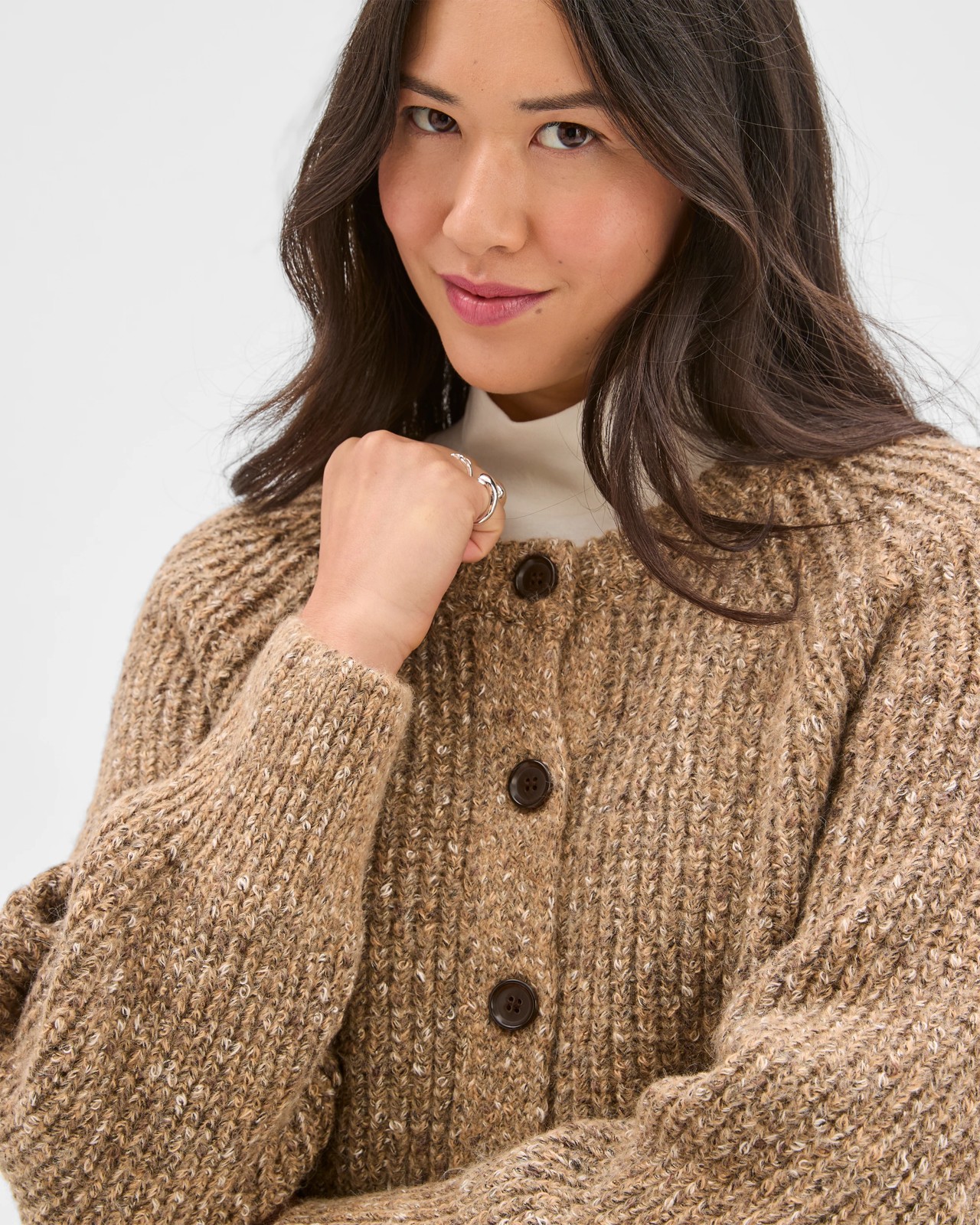 Twist Yarn Crew Neck Cardigan 5 of 5