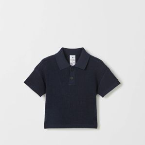 Baby Organic Cotton Knit Polo Top