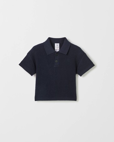 Baby Organic Cotton Knit Polo Top