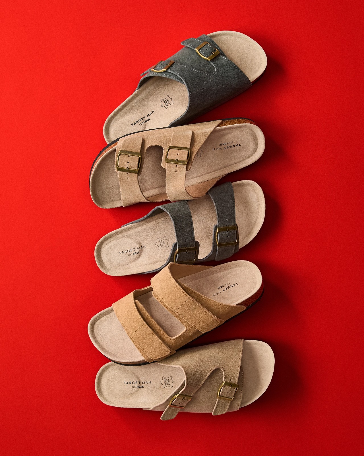 Leather Moulded Cork Sandals - Solo - Grey Suede 4 of 4