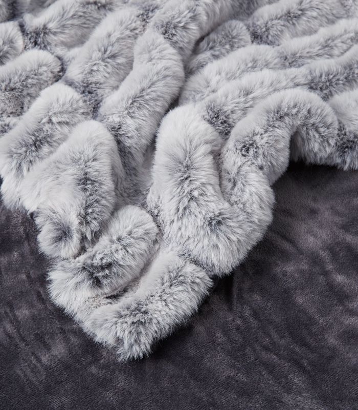 Alina Faux Fur Throw - Grey | Target Australia