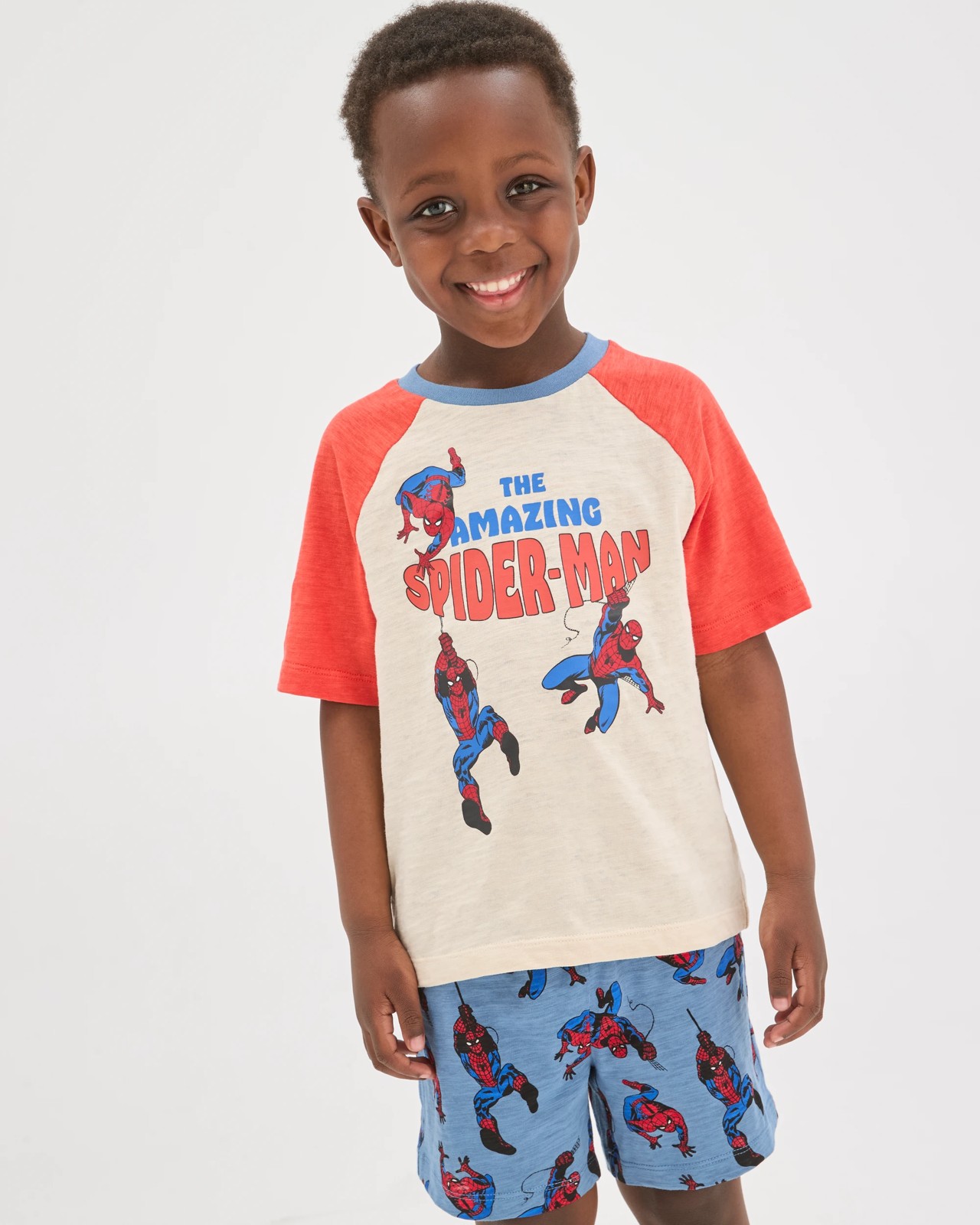 Marvel Spider-Man Australian Cotton Younger Boys Raglan Sleeve Knit Pyjama Set 5 of 5