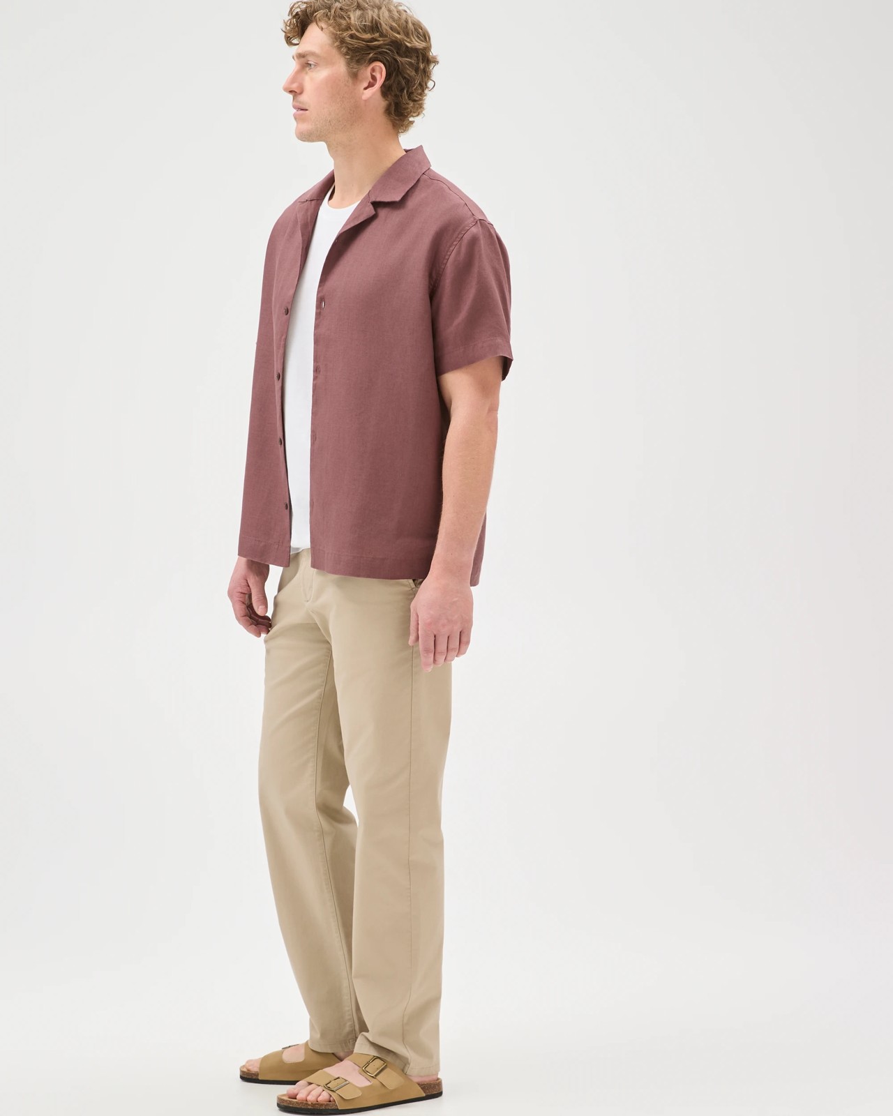 Australian Cotton Relaxed Fit Chino Pants  - Stone 3 of 6