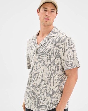 Commons Australian Cotton Blend Jacquard Resort Shirt