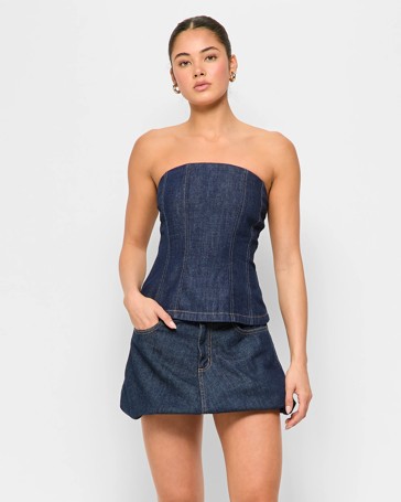 Bubble Denim Mini Skirt - Lily Loves
