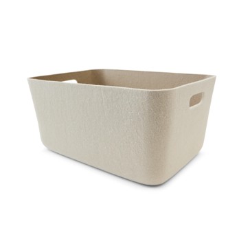 2 Tone Flat Felt Basket, Grey - Anko