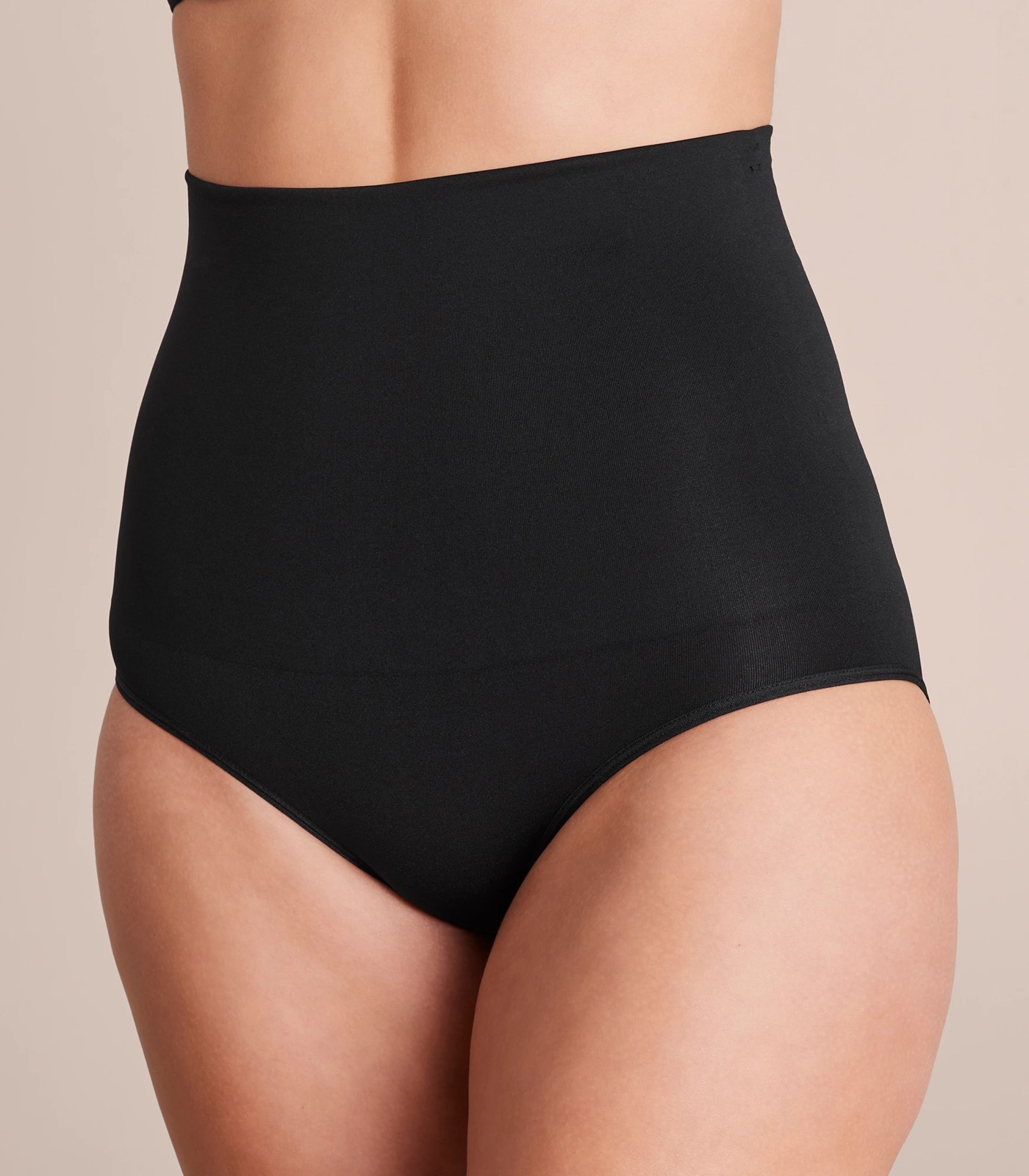 Black Seamless Control High Waisted Full Briefs