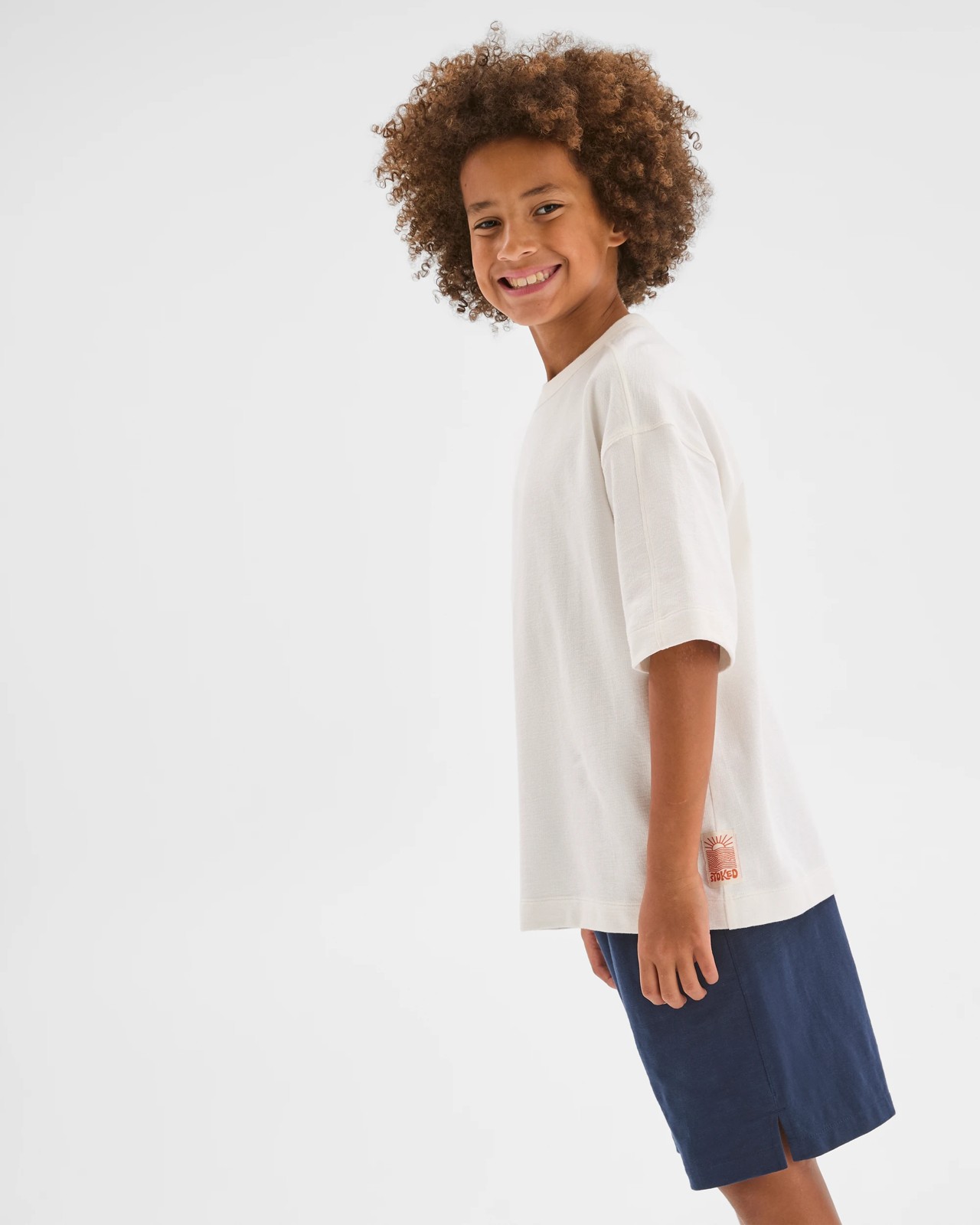 Australian Cotton Textured Oversized T-Shirt - White 2 of 6