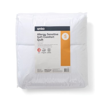 High Warmth Soft Comfort Quilt, Single Bed - Anko