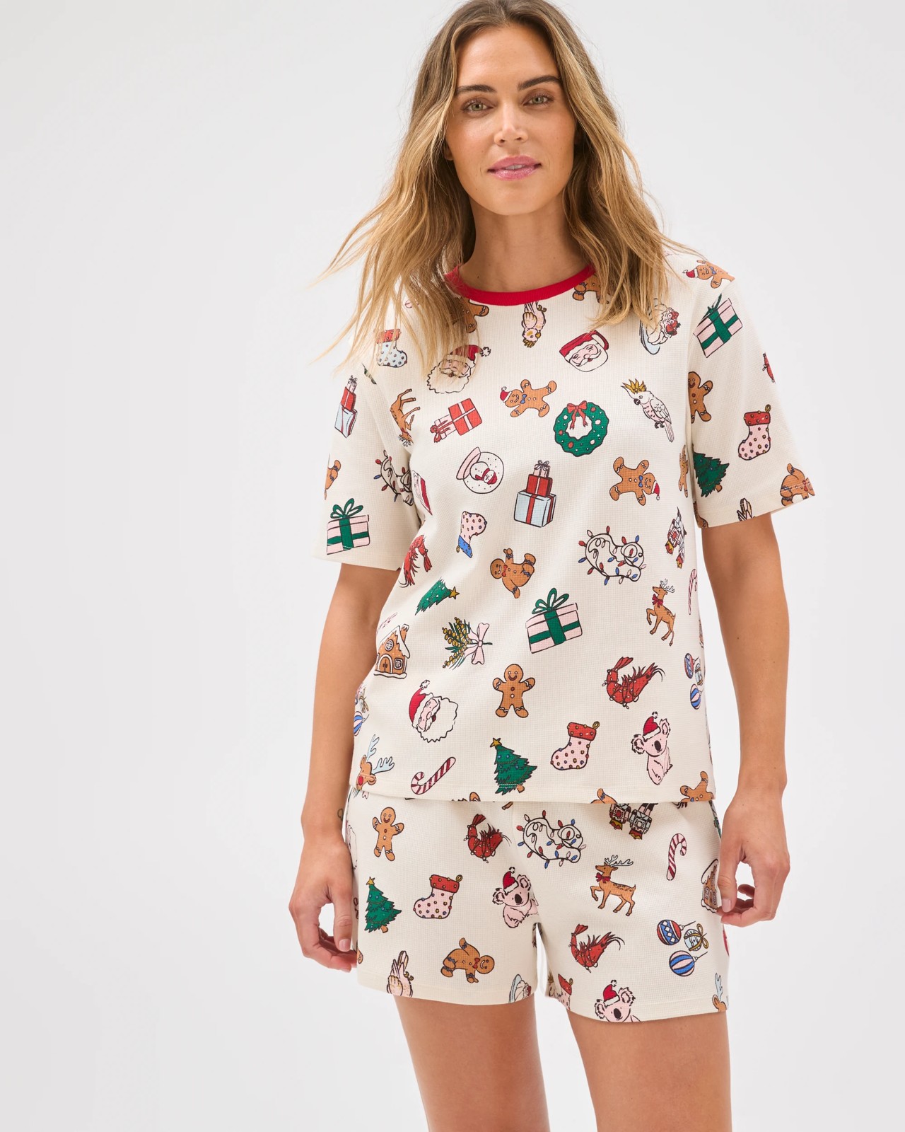 Family Matching Christmas Australian Cotton Womens Pyjama Set - Christmas Icons 2 of 6