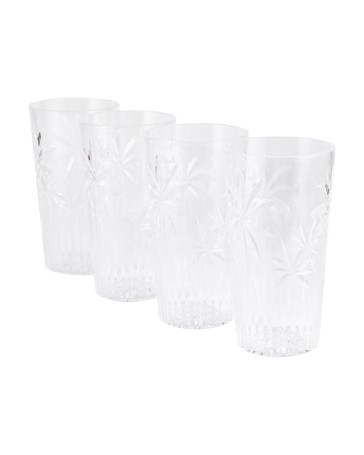 Anko 4 Clear Palm Acrylic Hiball Glasses