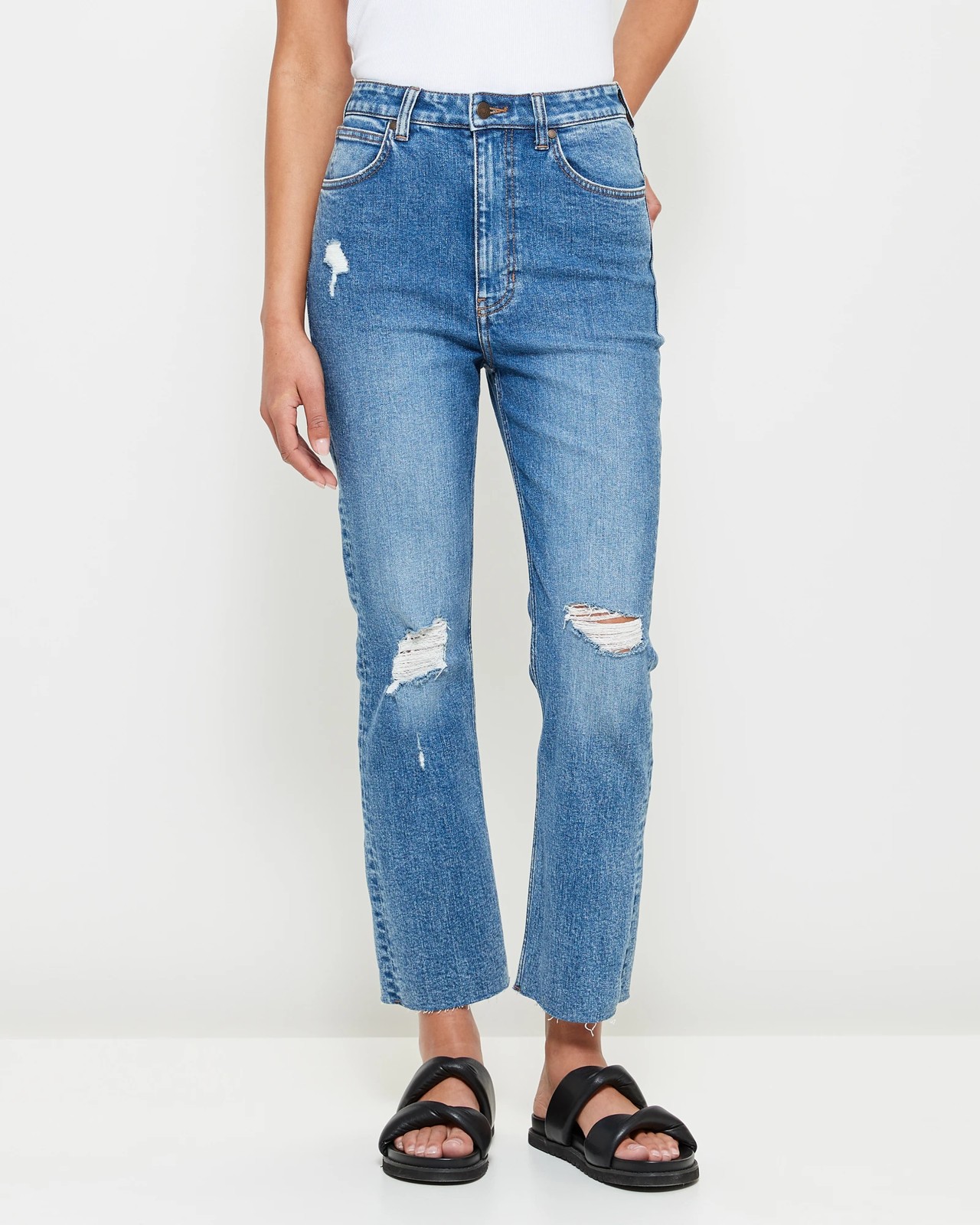 Alexa Straight High Rise Cropped Length Jeans